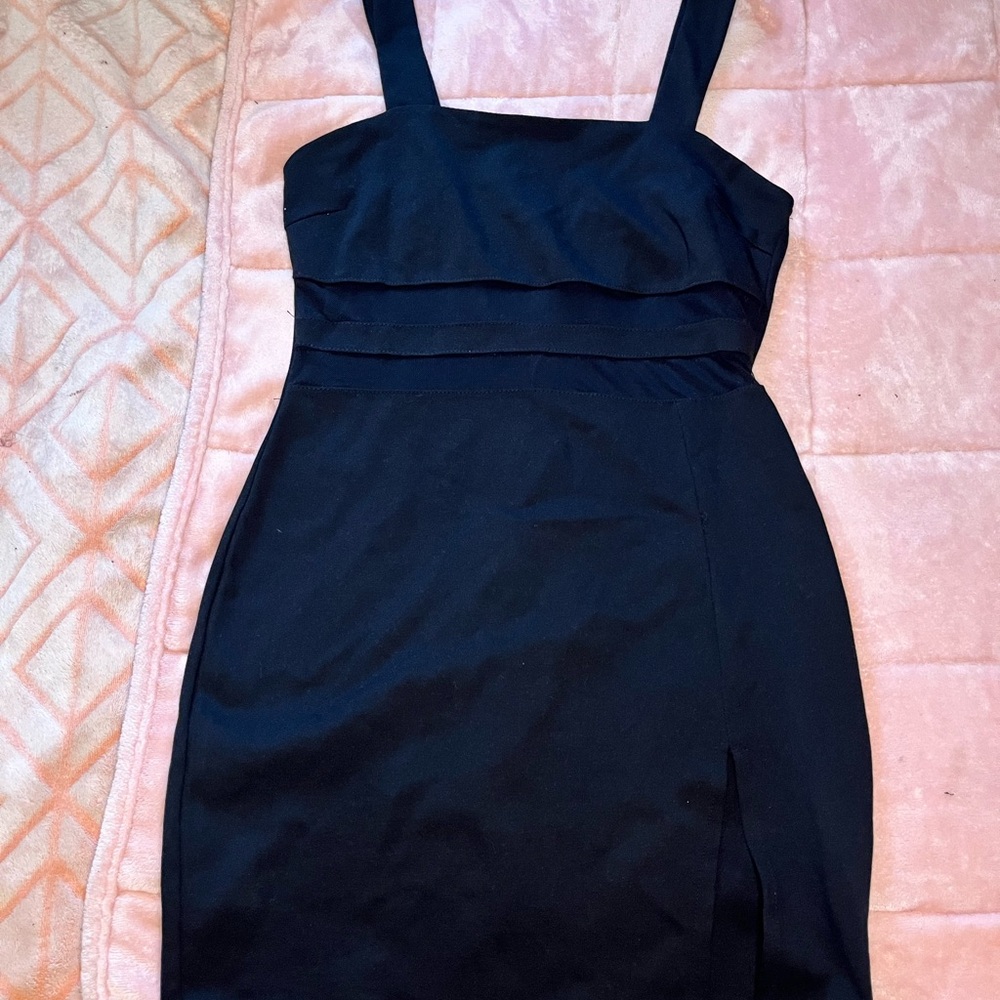 Fashion Nova Black Sheath Mini Dress Square Neck